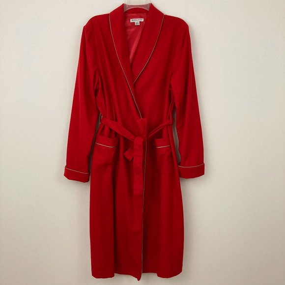 Pendleton Red 100% Virgin Wool Robe Size XL Belt Pockets Long Sleeve - Picture 1 of 11